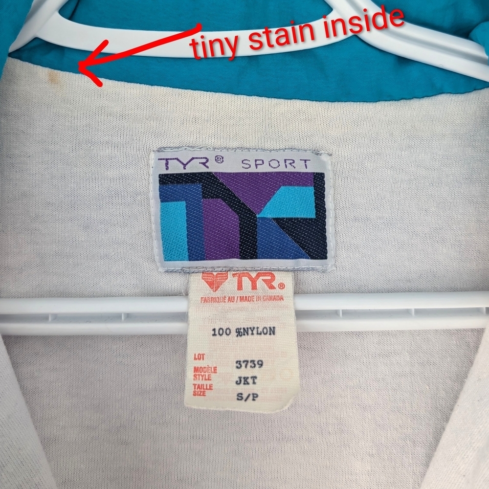 Vintage TYR Retro Sportswear Tracksuit Purple / Turquoise Jacket ~ Size Small - Picture 10 of 10